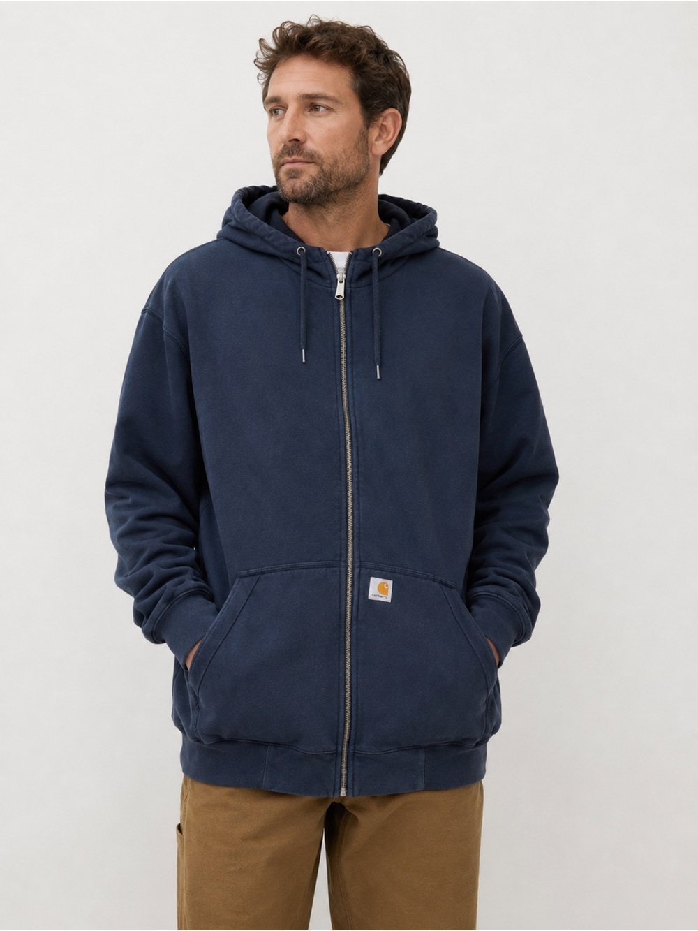 Carhartt Rain Defender Full Zip Hoodie 3XL Tall Navy Workwear Sweatshirt